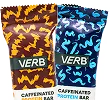 Two pairs of colorful socks with 'Verb' branding on a white background