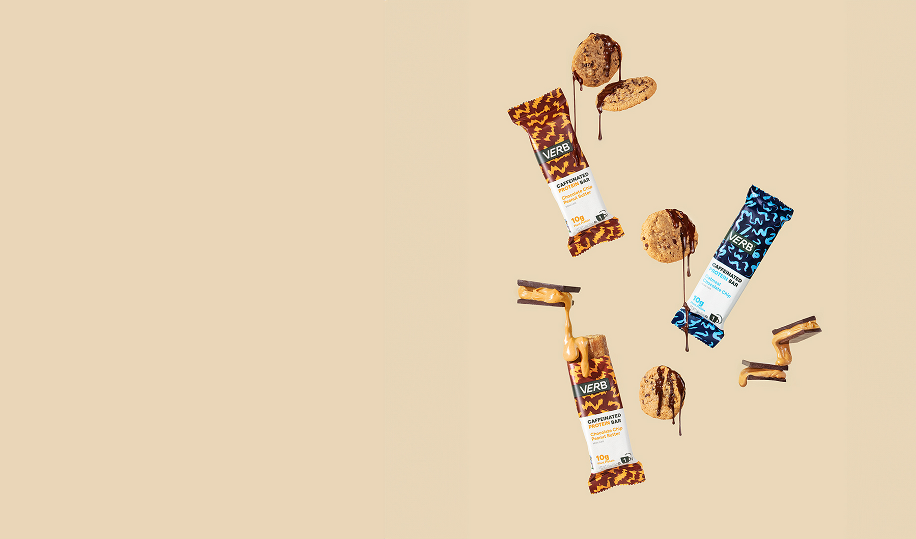 Nutter Butter cookie bars on a beige background