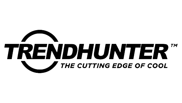 Logo with text 'Trendhunter: The Cutting Edge of Cool' in black and white.